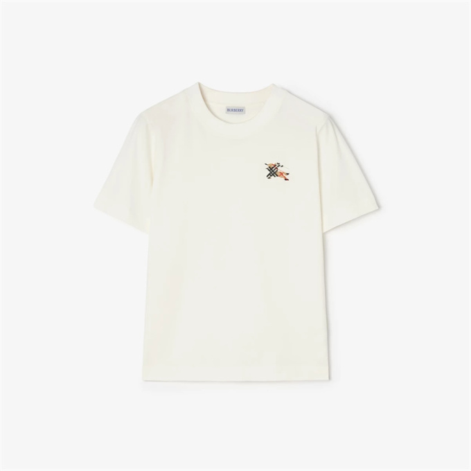 burberry check ekd embroidery cotton t-shirt